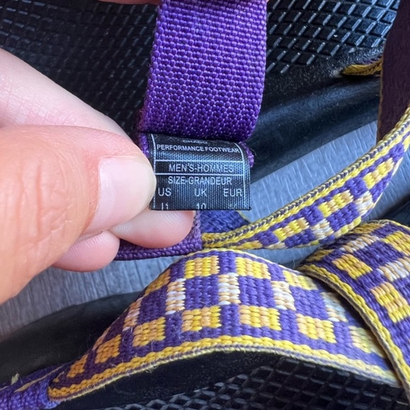 Chaco Man Z2 Purple Yellow Checkered Size 11 - Picture 3 of 9